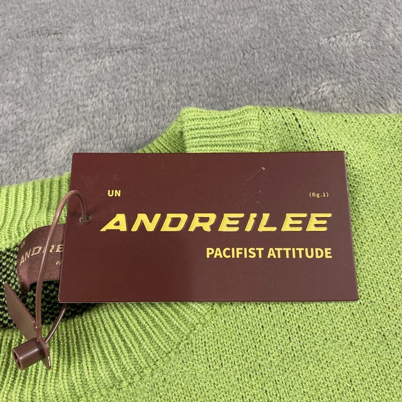 Andreilee Neon Green Dinosaur Knit Sweater XL Aelfric Eden Christmas Gift - Picture 4 of 12